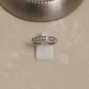 925 Silver and CZ Ring Band Size 8